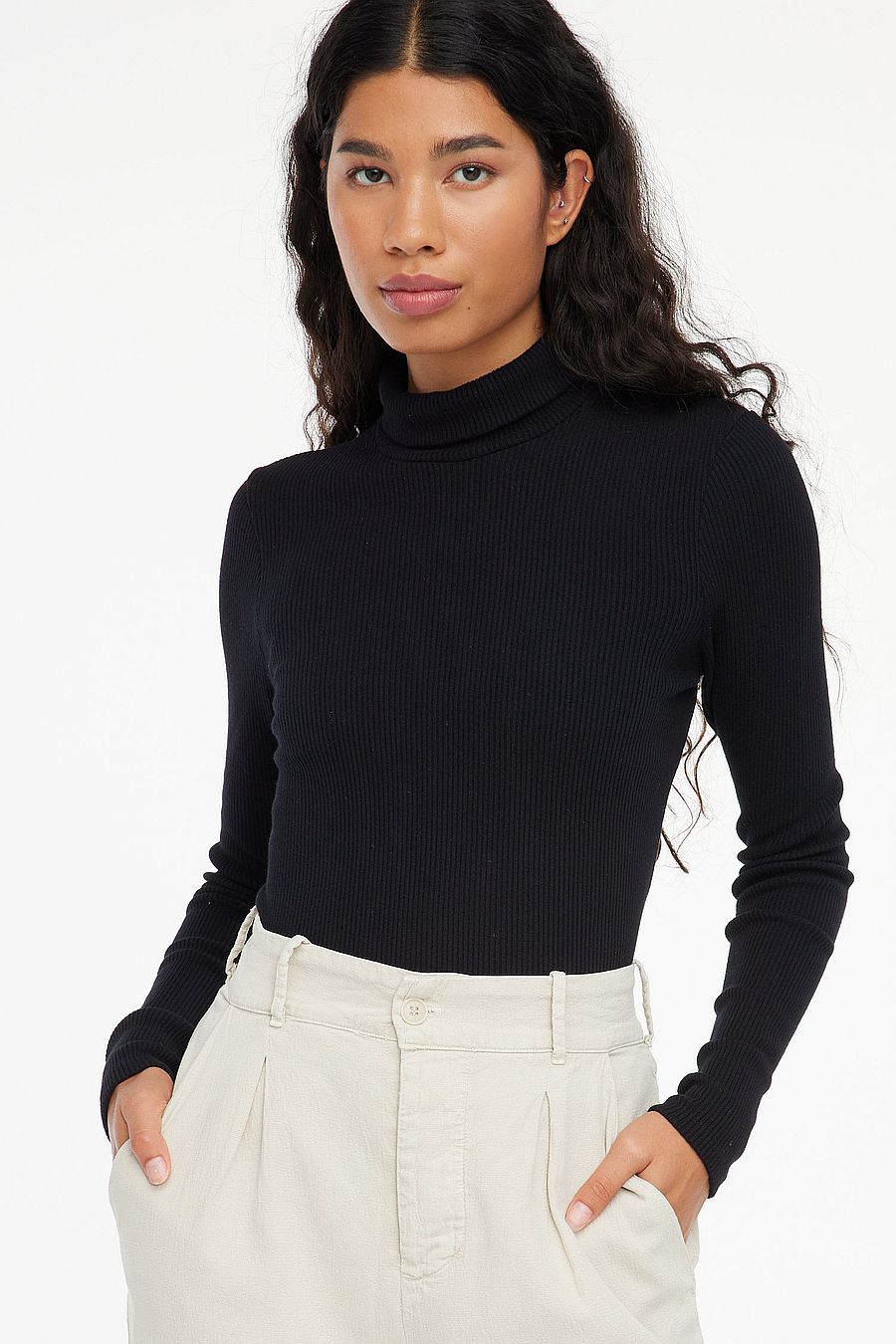 LACAUSA CLOTHING Sweater Rib Turtleneck 