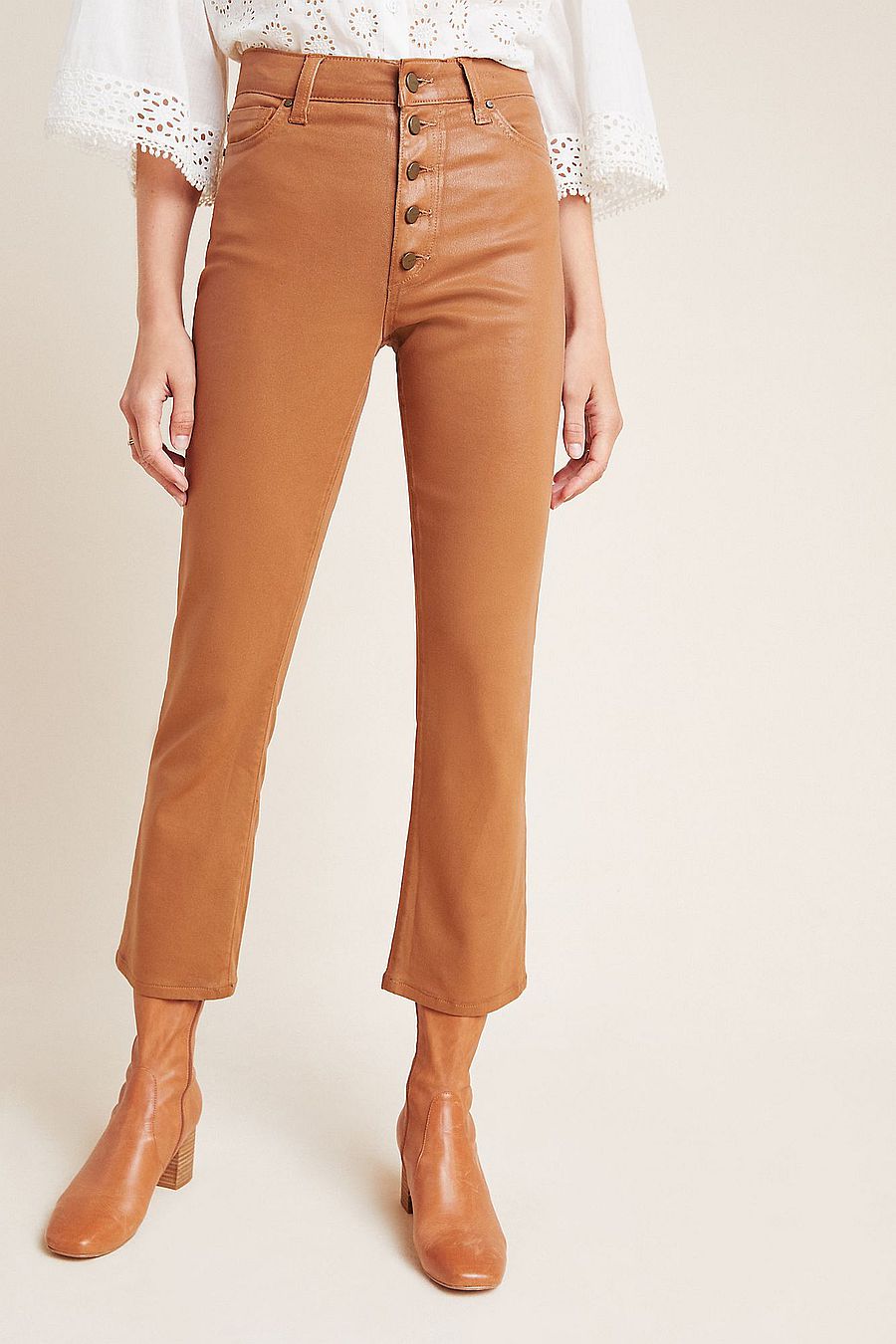 Rise Faux Leather Pants 