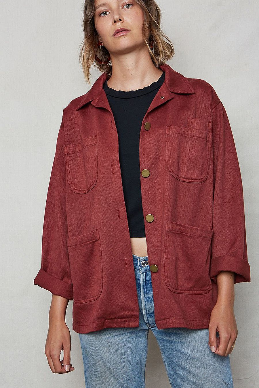 BACK BEAT CO. Wine Hemp Utility Jacket 
