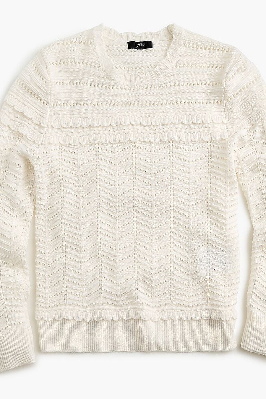 J.CREW Crewneck Scalloped Pointelle 