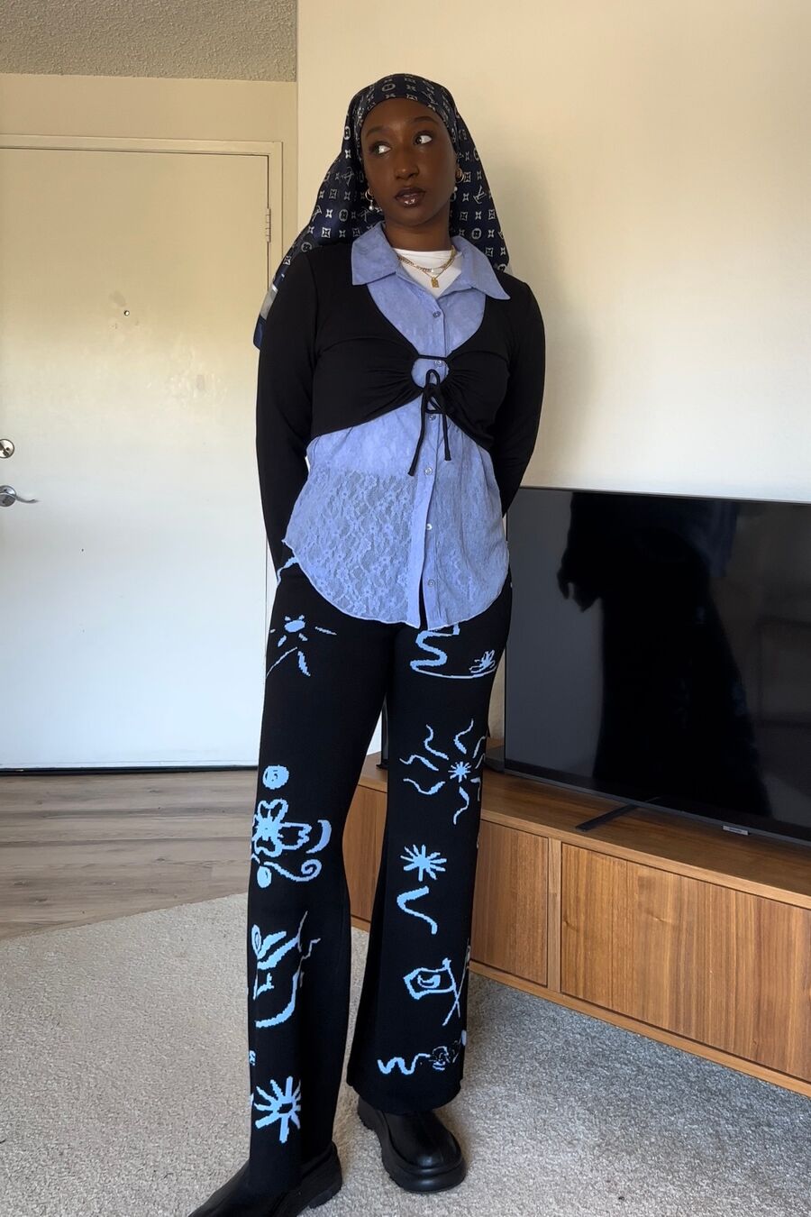 RATIONALLE Cassett Knit Jacquard Pants 