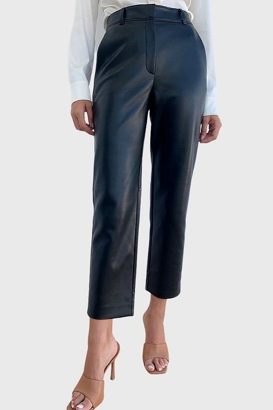 ARITZIA Vegan Leather Straight Pants 