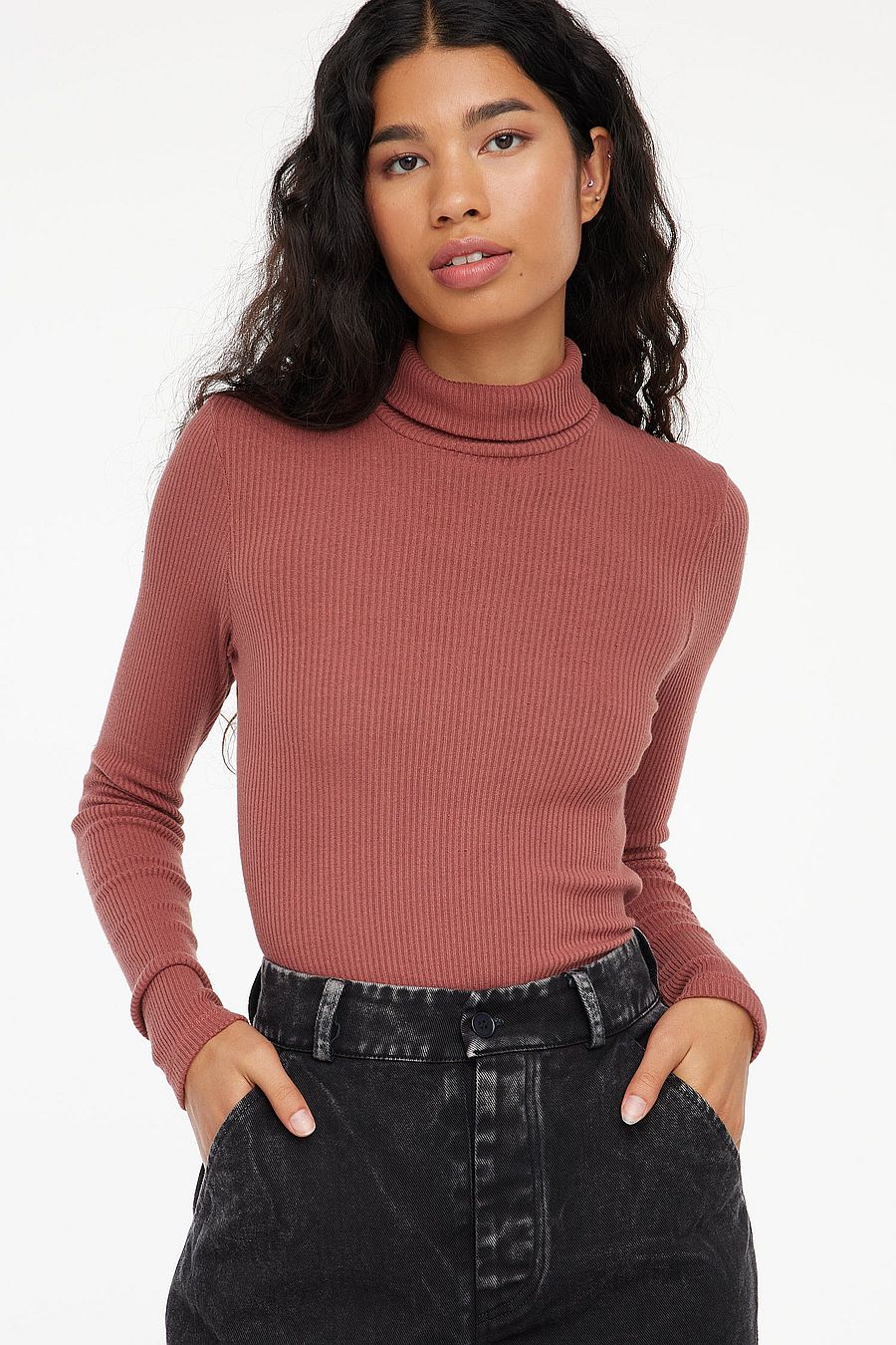 LACAUSA CLOTHING Sweater Rib Turtleneck 