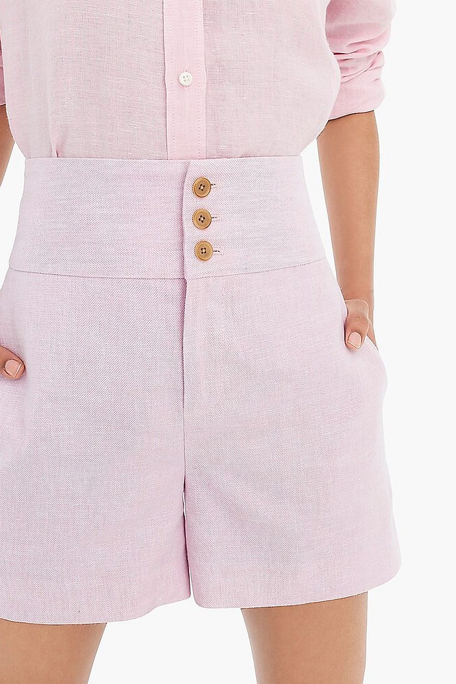 Rise Triple-Button Stretch Linen Short 