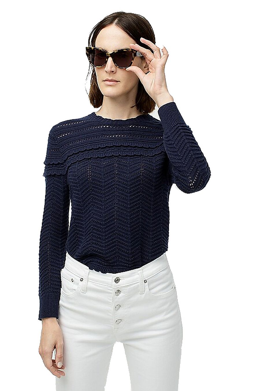 J.CREW Crewneck Scalloped Pointelle 