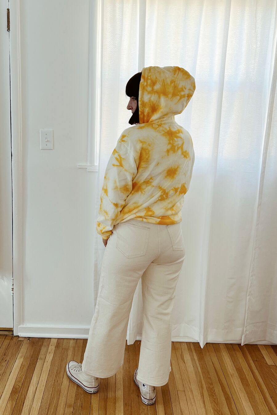 national geographic yellow tie dye hoodie