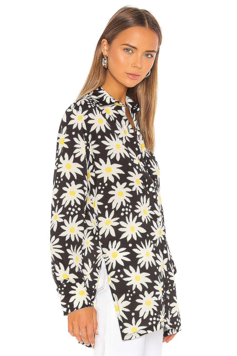 Solid and striped button down shirt Clearance