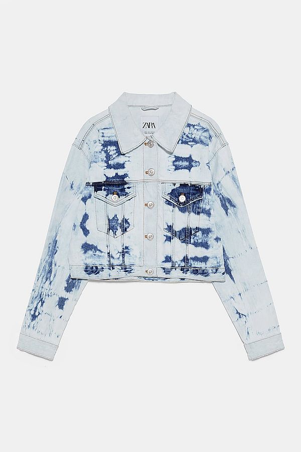 ZARA Tie-Dye Cropped Denim Jacket | The 