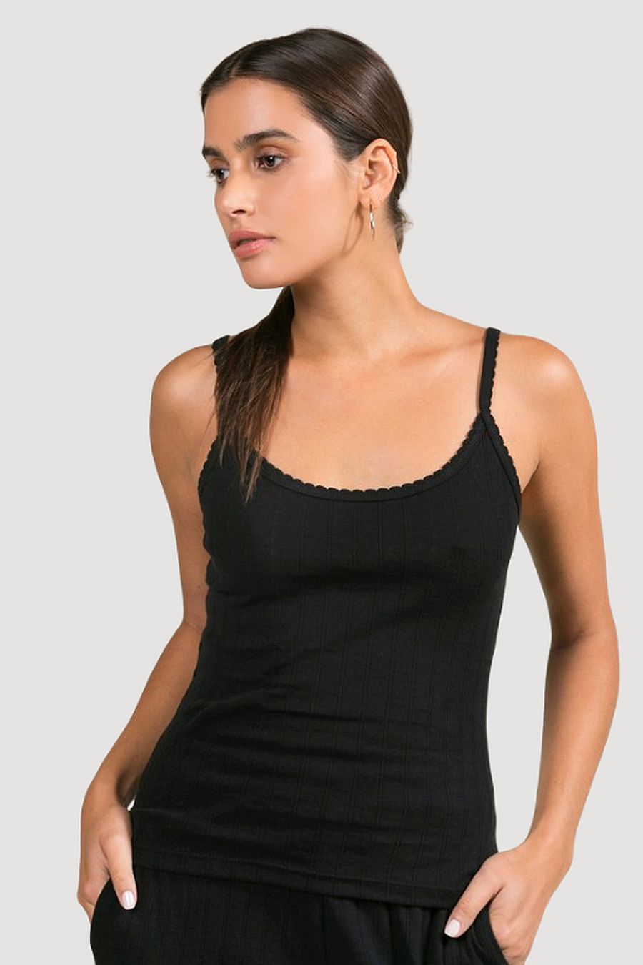 LESET Pointelle Tank Top - Black | The 