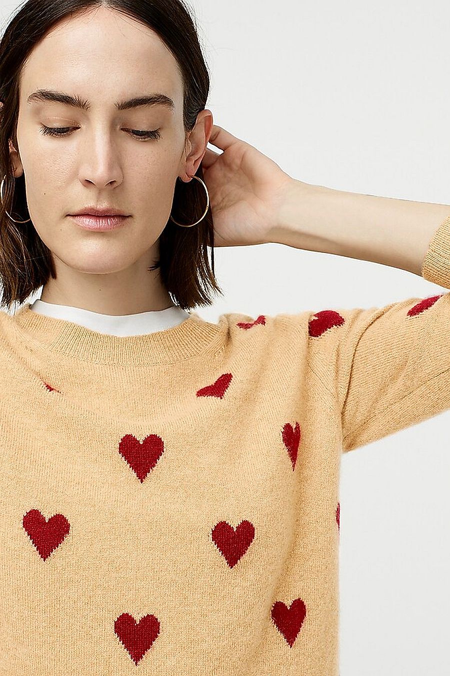 J.CREW Intarsia-Knit Hearts Cashmere 