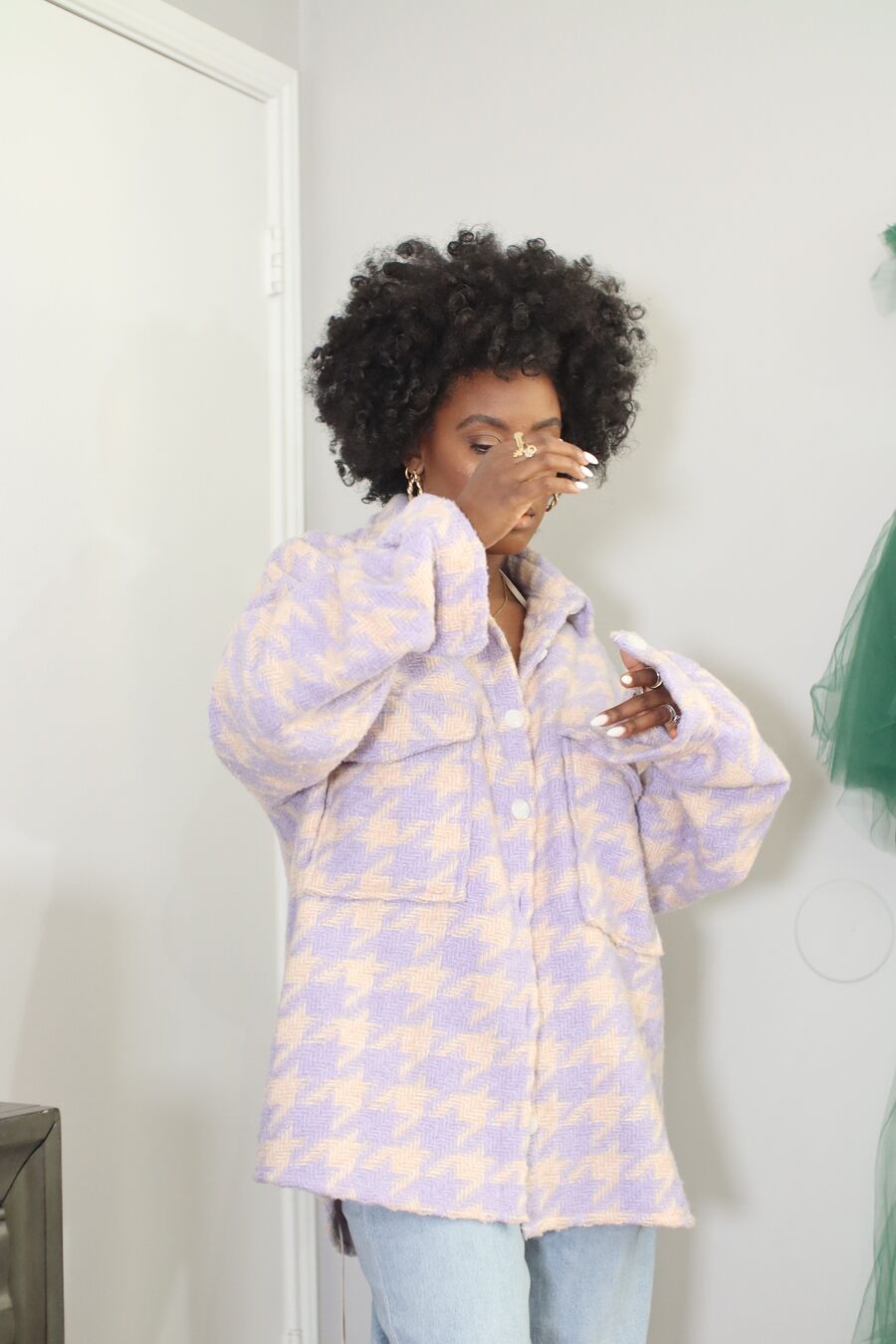 STORETS Hannah Houndstooth Shirt Jacket 