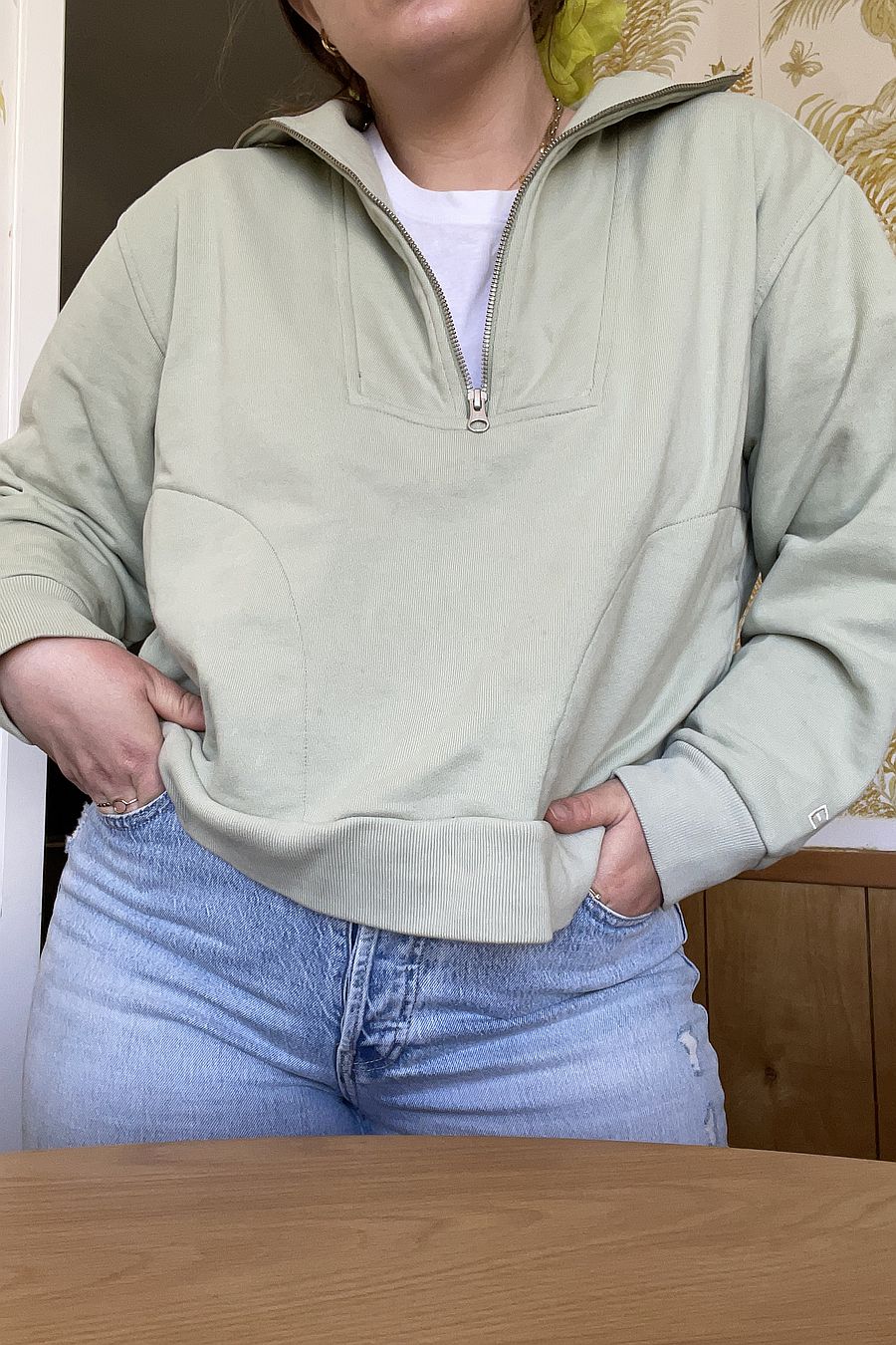 track half zip pullover