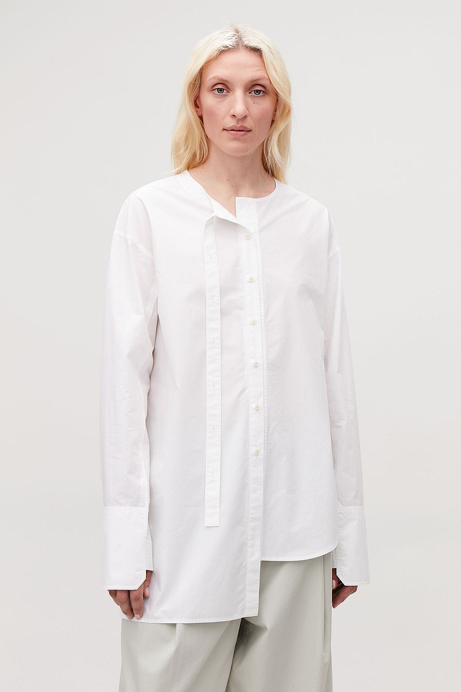 COS Long-Placket Collarless Shirt | The 