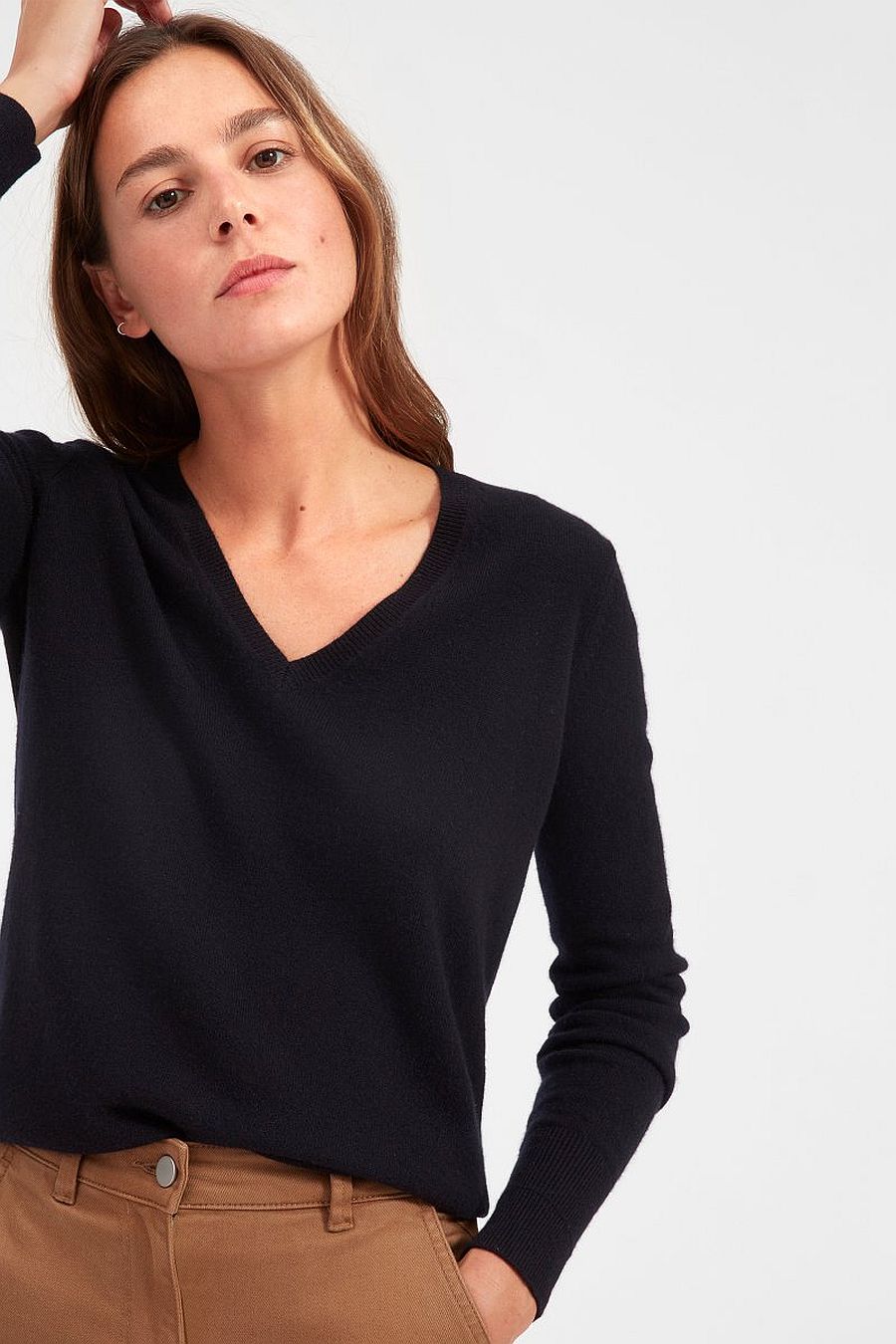 v neck cashmere sweater