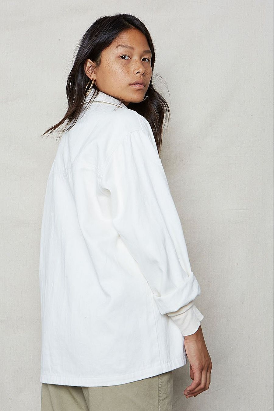 BACK BEAT CO. White Hemp Utility Jacket 